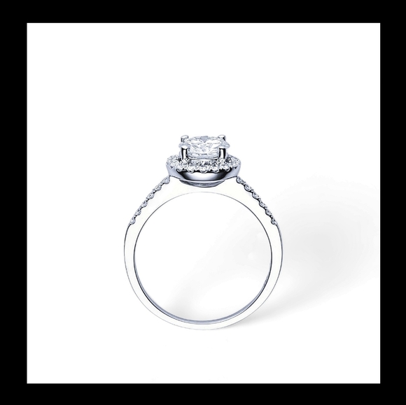 Pre-owned Charles & Colvard 14k White Gold Moissanite Dew Point 1.75 TW Set - Picture 7 of 15